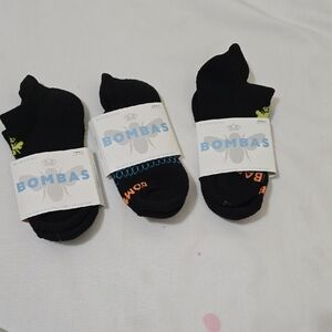 Bombas Black Athletic Socks with Color Accents S